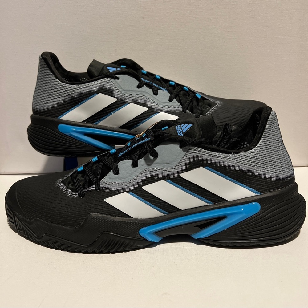 Adidas Men's Barricade Black Blue Gray White Tennis Shoes GX9640 Size 12.5 New